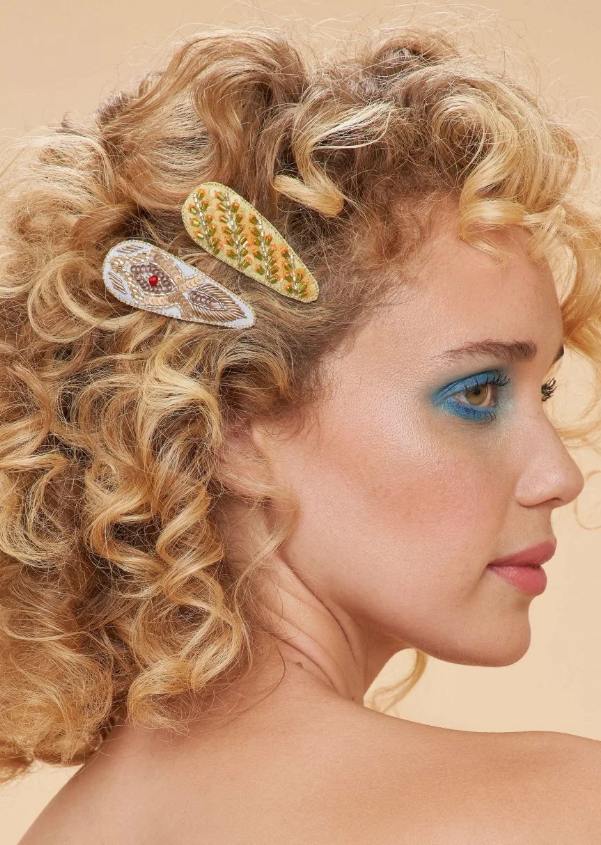 Powder Hairclips - Feather and Stripe