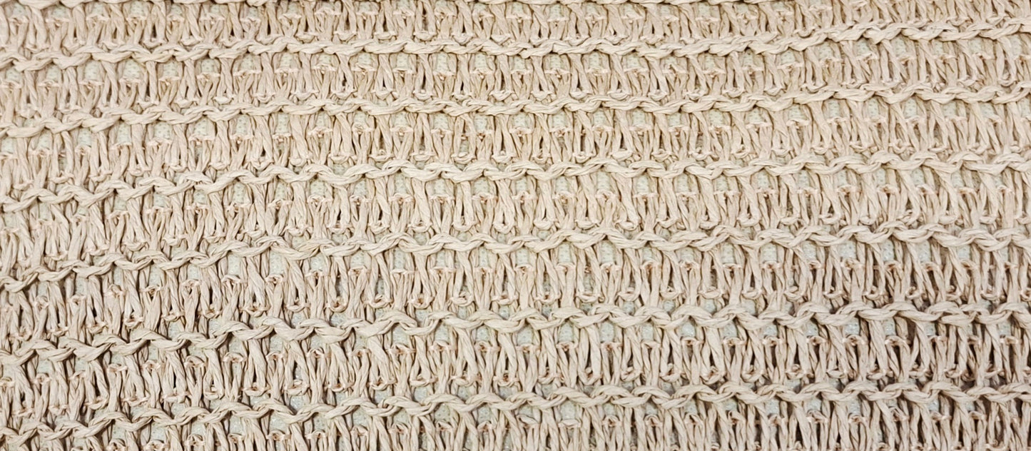 Summer Textured Straw Clutch with Floral detail