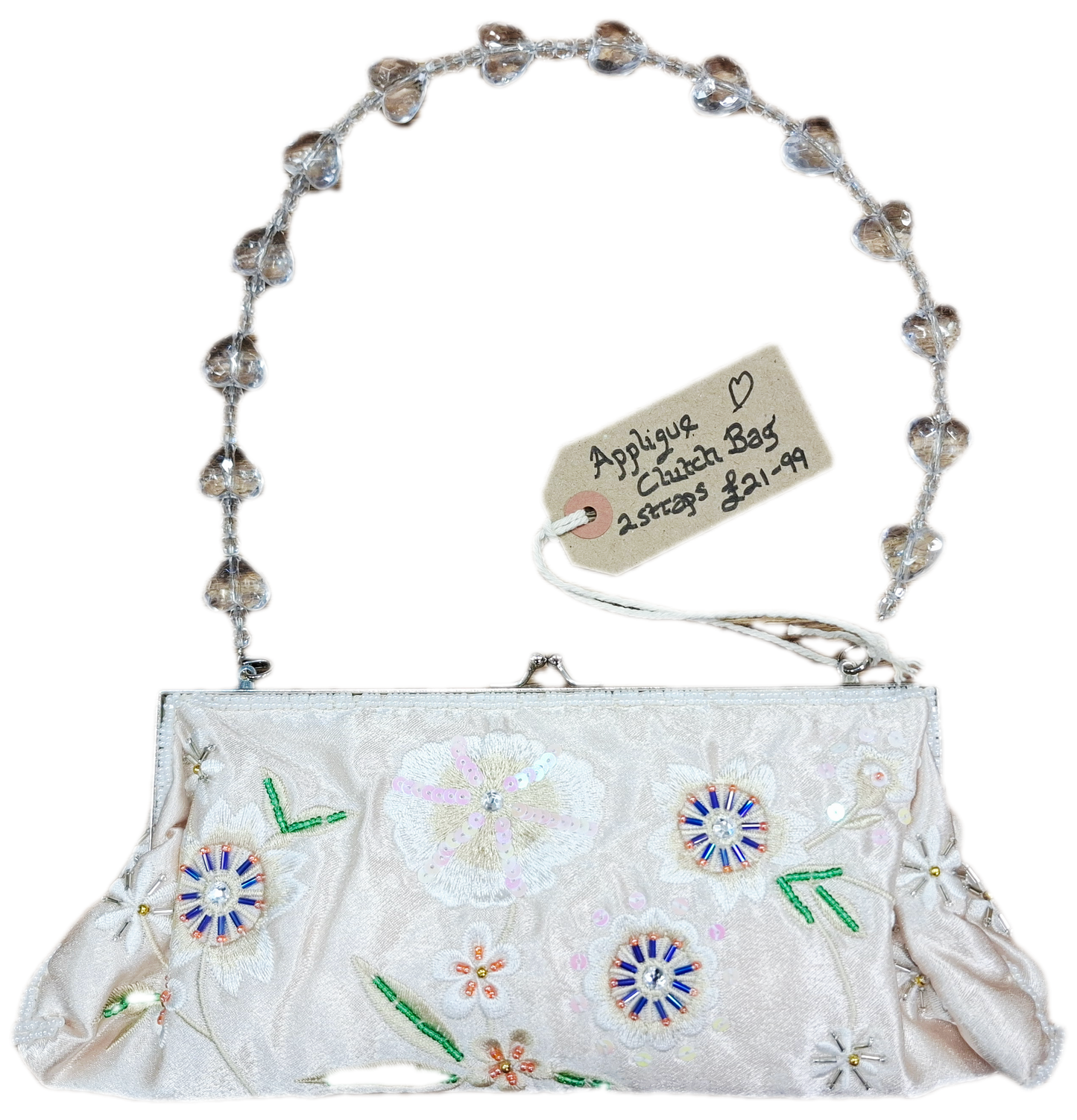 Elegant Embroidered Kiss Lock Clutch Bag