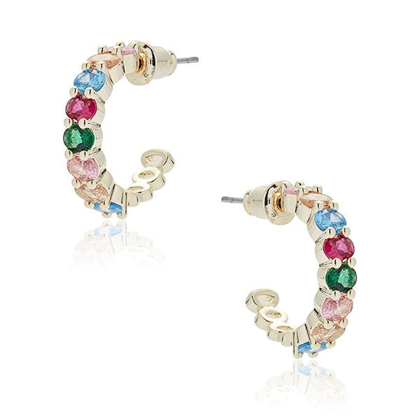 Equilibrium Glamouros Rox Rainbow Hoop Earring
