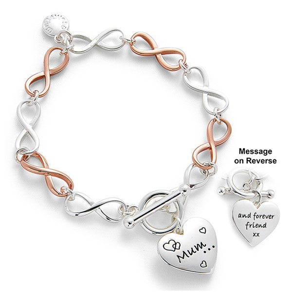Equilibrium Mum and forever friend Silver Plated Two Tone Bracelet