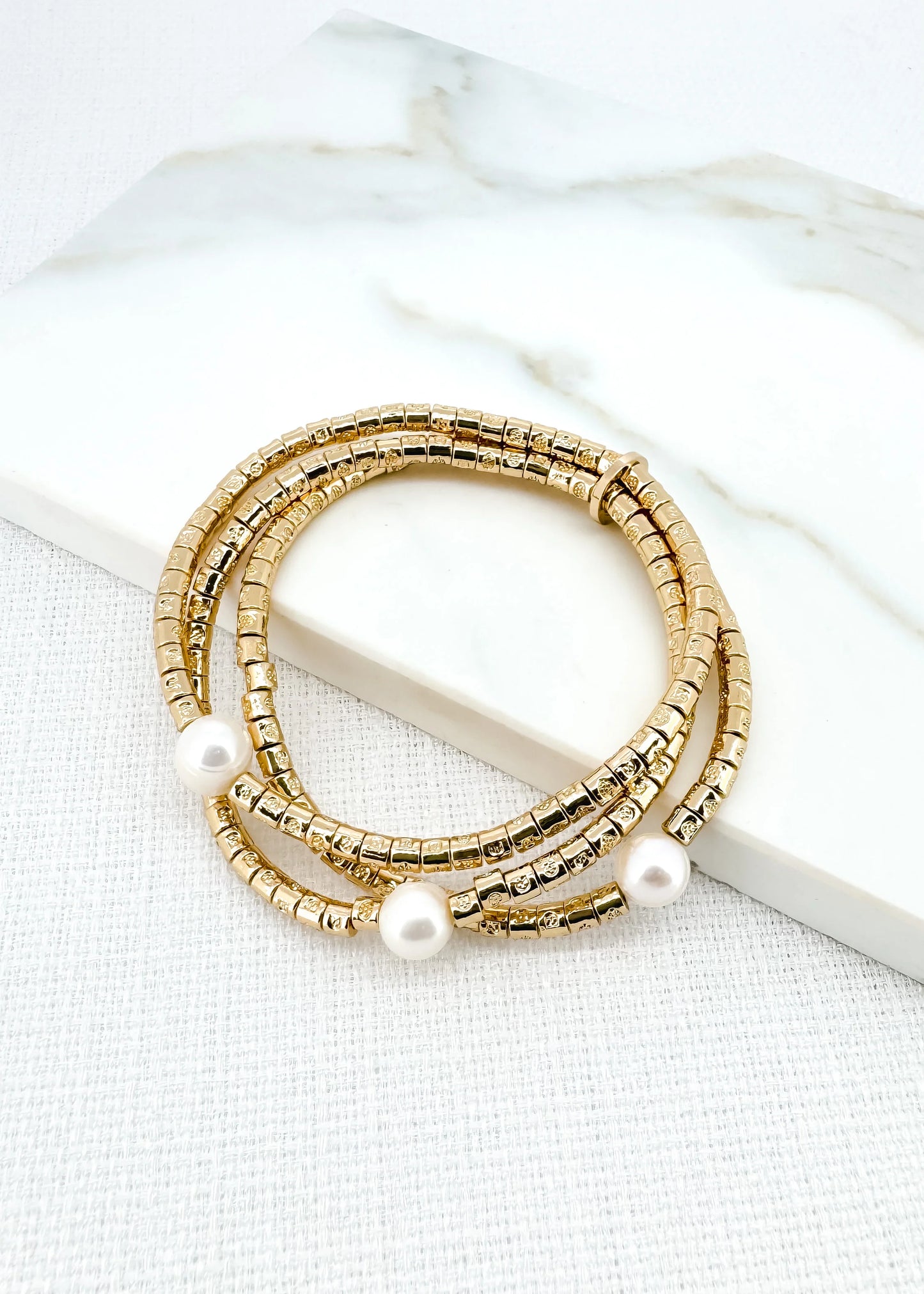 Envy Gold stretch triple Bracelet