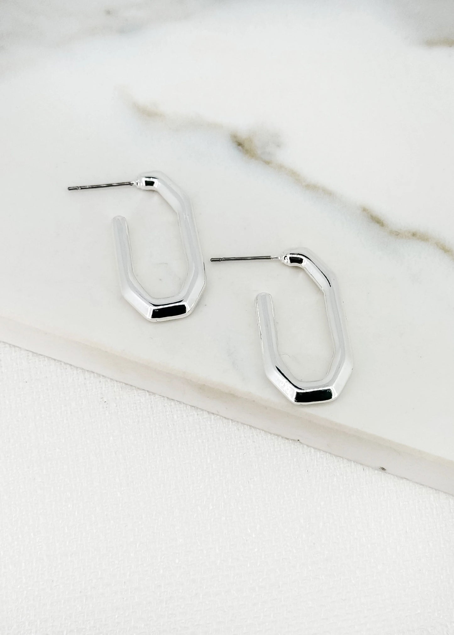 Envy Earrings Octagon Drop Hoops