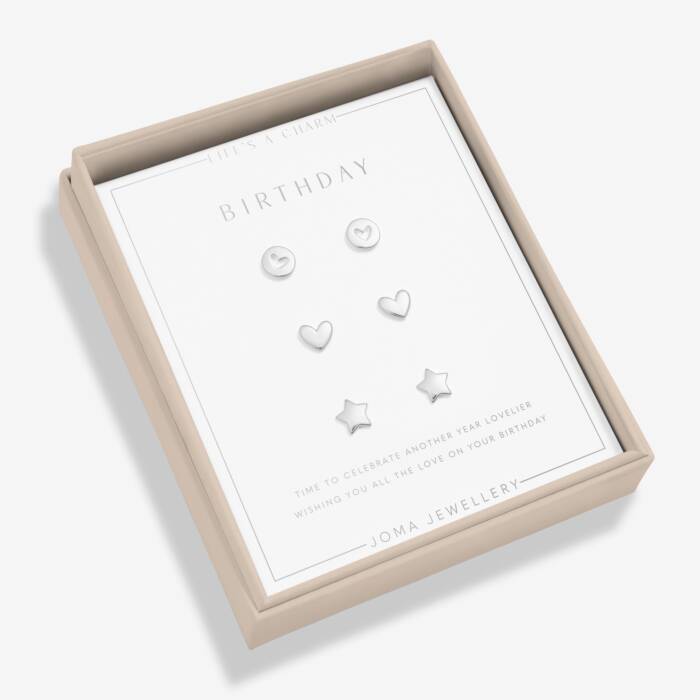 Joma Jewellery Birthday Earring Triple pack