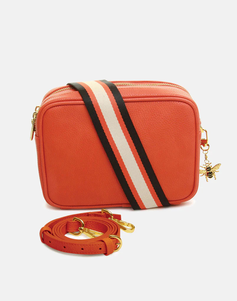 Alice Wheeler Soho Double Zipped Camera Cross Body Bag Orange