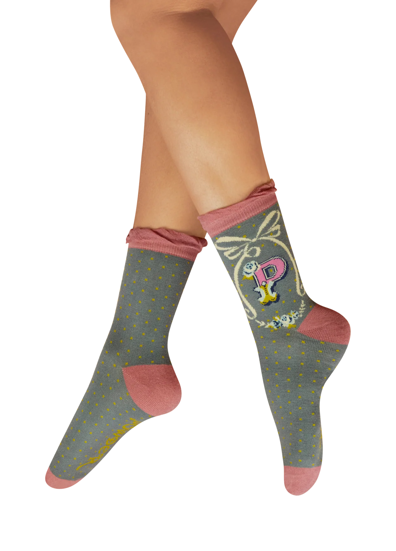 Powder Initial Socks - P