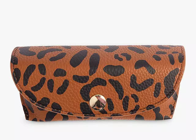 Caroline Gardner Leopard Print Flap Glasses Case