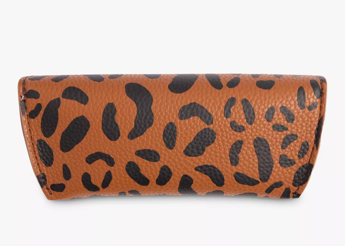Caroline Gardner Leopard Print Flap Glasses Case