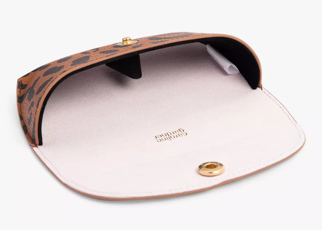 Caroline Gardner Leopard Print Flap Glasses Case