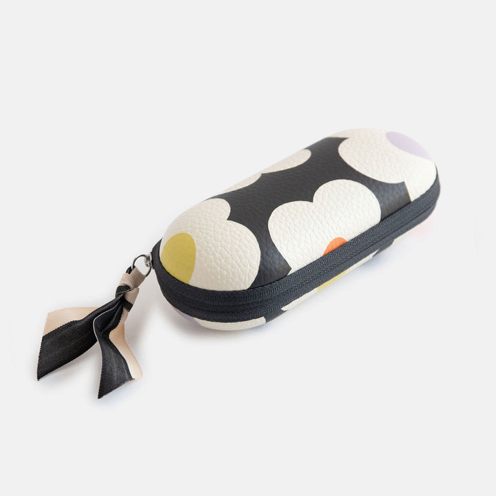Caroline Gardner Multi Flower Charcoal Zip Around Glasses Case