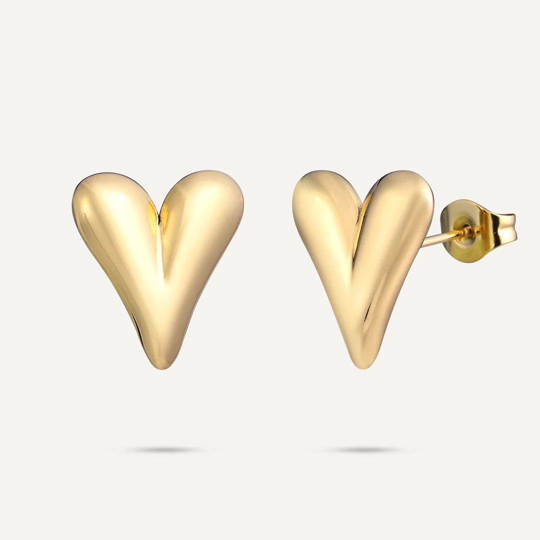 D & X Gold Plated Heart Vibe Earrings