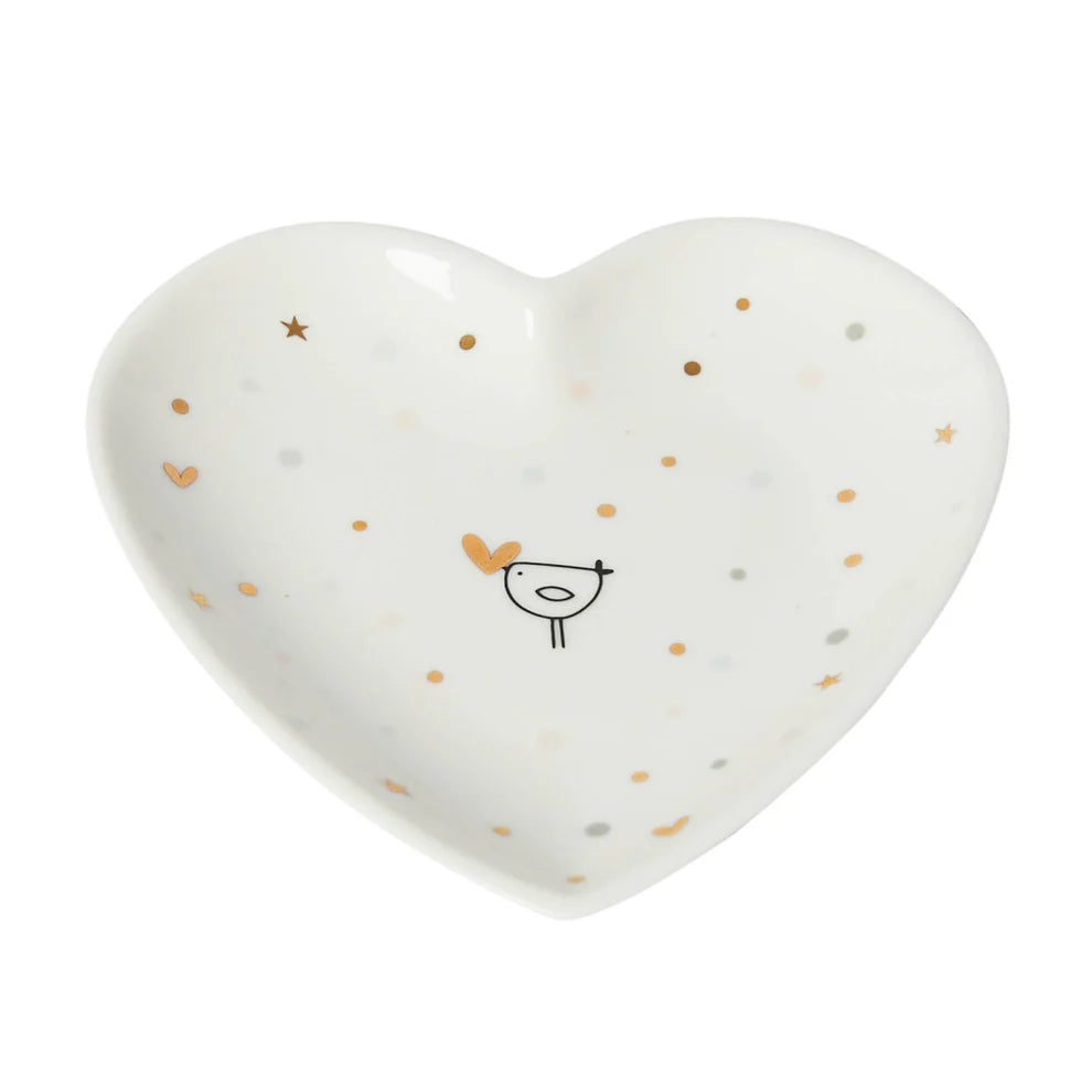 Belly Button Heart and Birds Trinket Dish