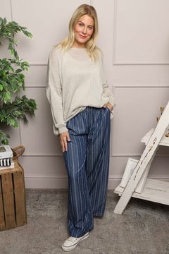 Ladies Darya Stripe Denim Trousers