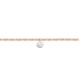 Joma Jewellery Boho Beads Moon Bracelet in Orange & Silver Plating