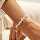 Joma Jewellery Manifestones White Jade Bracelet in Gold Plating