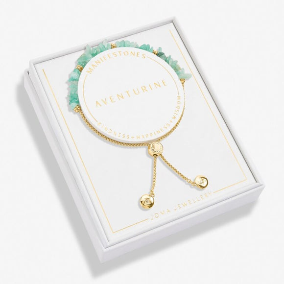 Joma Jewellery Manifestones Aventurine Bracelet in gold Plating