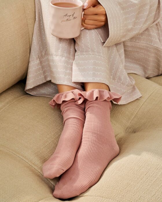 Katie Loxton Ruffle Socks Pink Gift Boxed