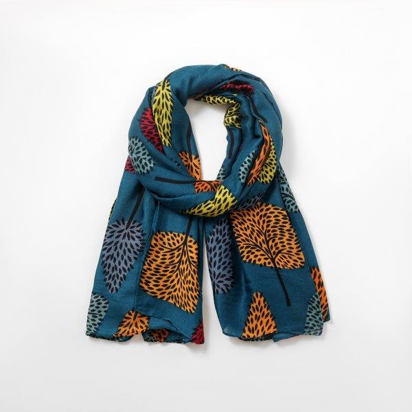 Eco Style Teal Tree of Life Scarf