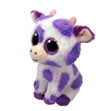 TY Ethel Cow Beanie Boos - purple spotted cow