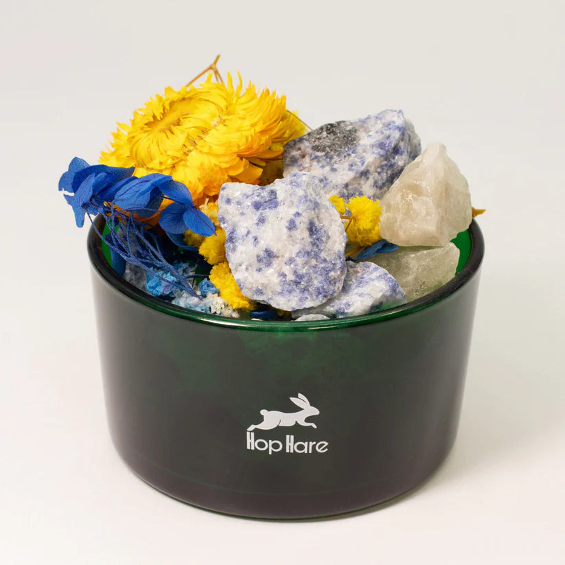 Hop Hare Diffusing Crystals & Floral Set, Sodalite and Dry Flowers - The Sun