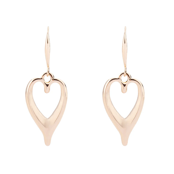 D&X Drop heart dangly earrings in Gold