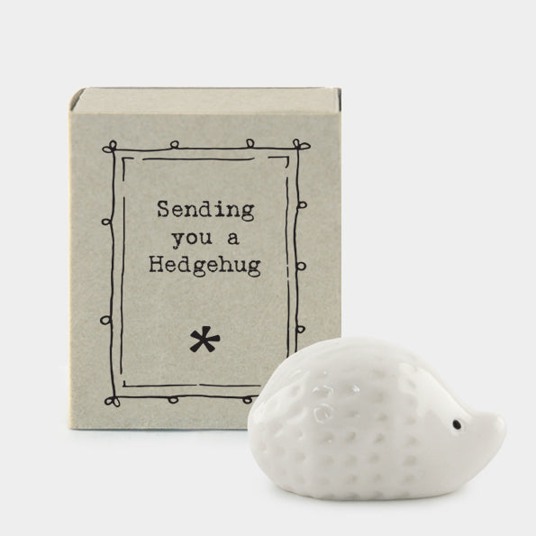 East of India Matchbox Hedgehog Sending you a Hedgehug