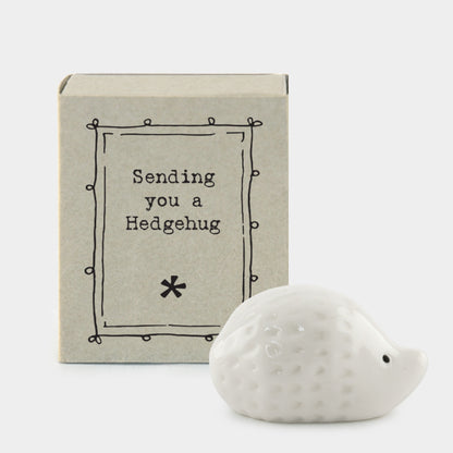 East of India Matchbox Hedgehog Sending you a Hedgehug