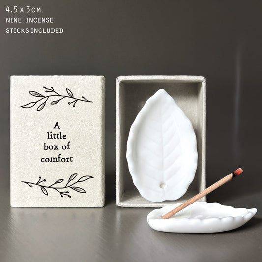 East of India Matchbox A Little Box of Comfort incense holder