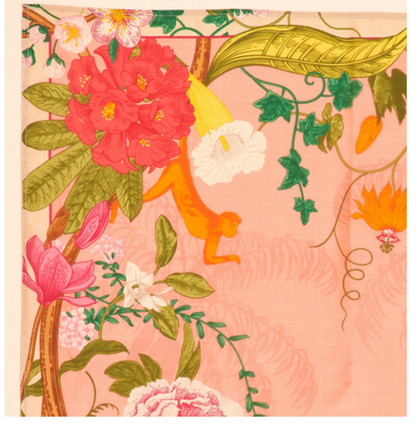 Powder Silk Scarf - Flora and Fauna Petal