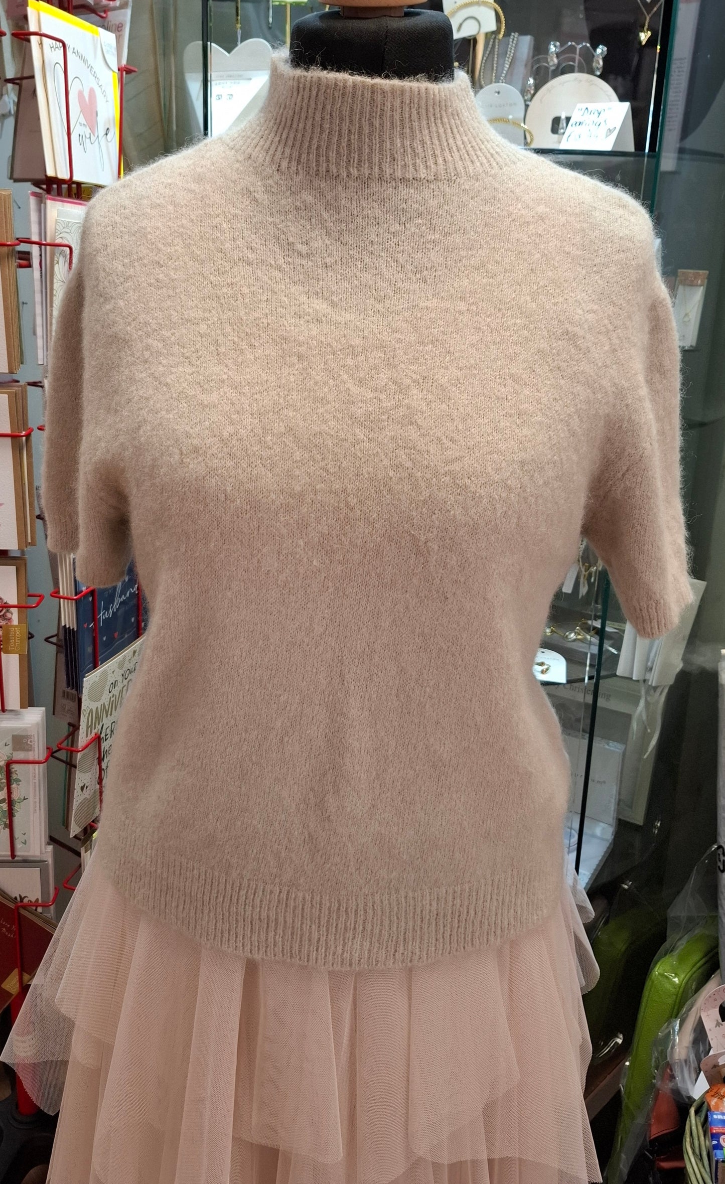 Womens Super Soft Alpaca Mix Short Sleeve Jumper - Various Colours
