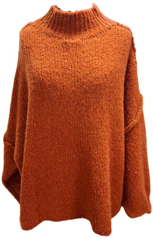 Womens Super Soft Oversize Funnel Neck Jumper - Various Colours