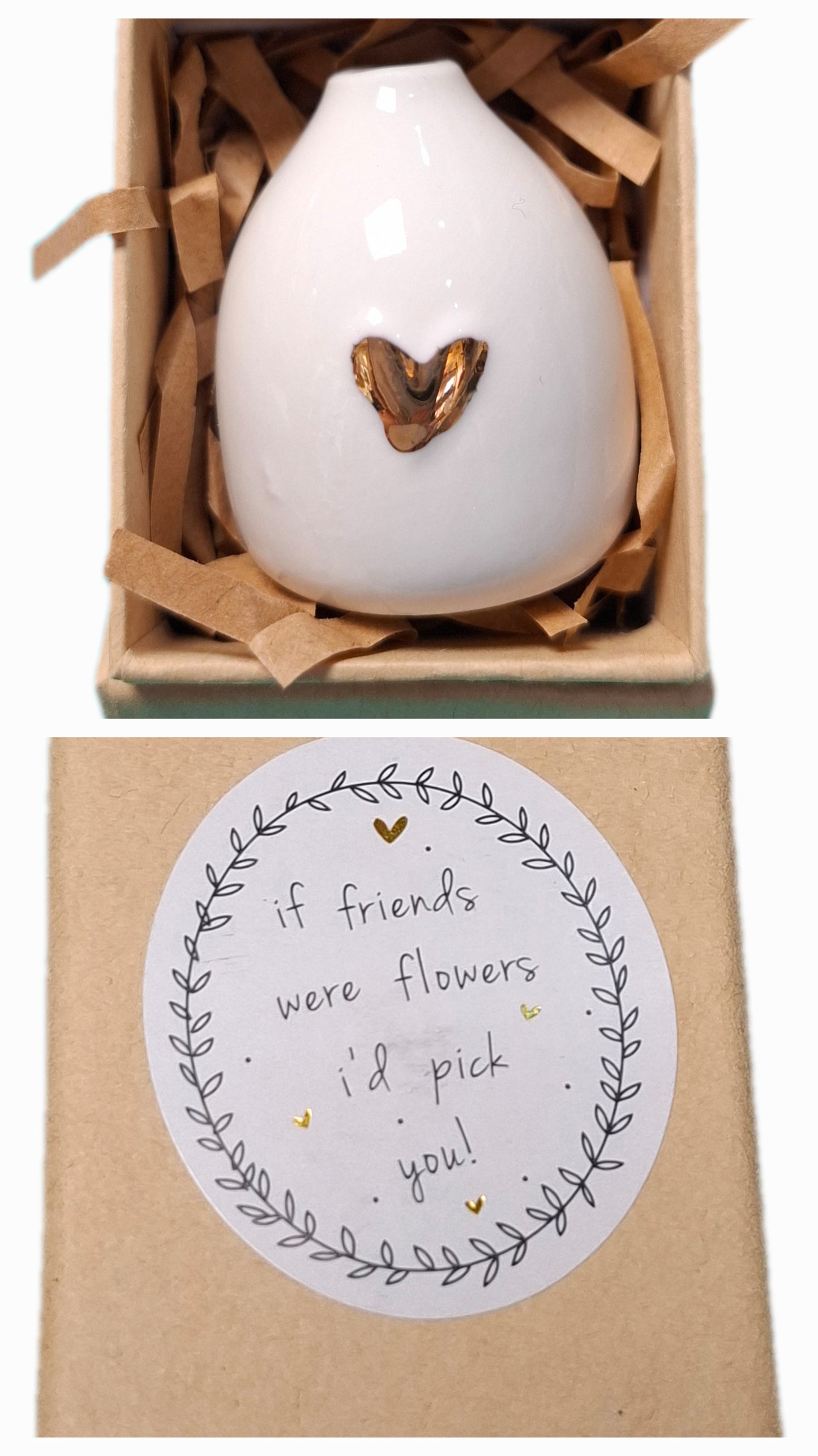 Belly Button Mini Flower Vase Ceramic Token in Box