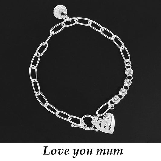Equilibrium Love You Mum Silver Plated Bracelet