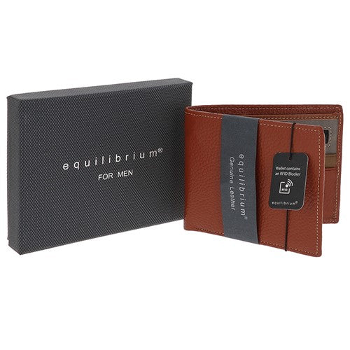 Equilibrium Tan Multi Genuine Leather Wallet RFID Blocker