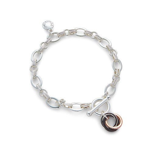 Equilibrium Mixed Metal Twist Charm Bracelet