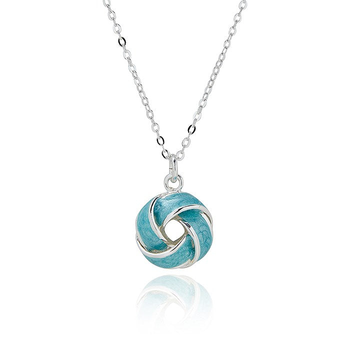 Equilibrium Iced Gem Knot Blue Necklace