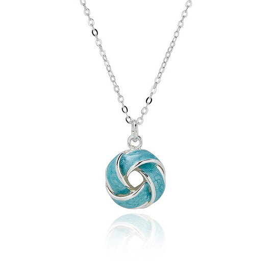 Equilibrium Iced Gem Knot Blue Necklace
