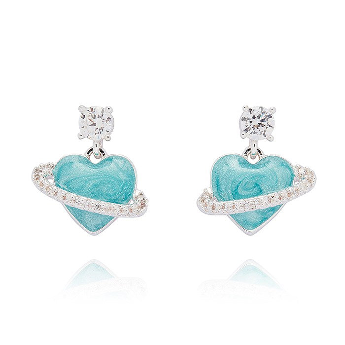 Equilibrium Iced Gem Planet Blue Earring