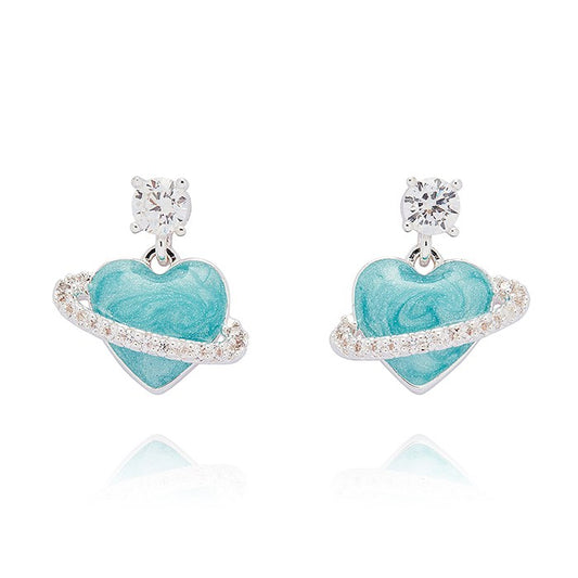 Equilibrium Iced Gem Planet Blue Earring