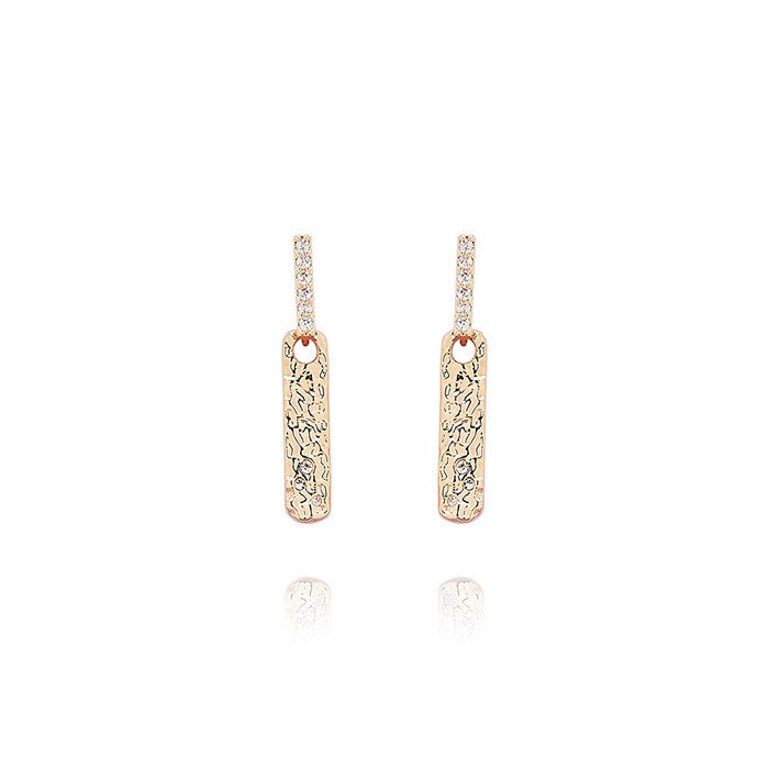 Equilibrium Luxe Tag Gold Textured Earring