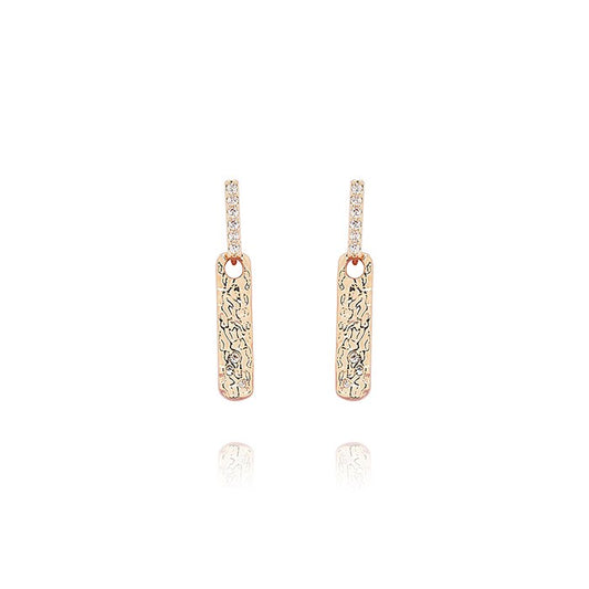 Equilibrium Luxe Tag Gold Textured Earring