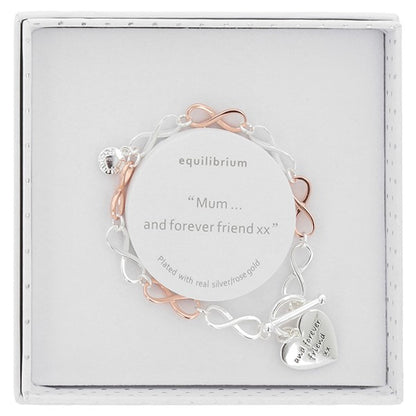 Equilibrium Mum and forever friend Silver Plated Two Tone Bracelet