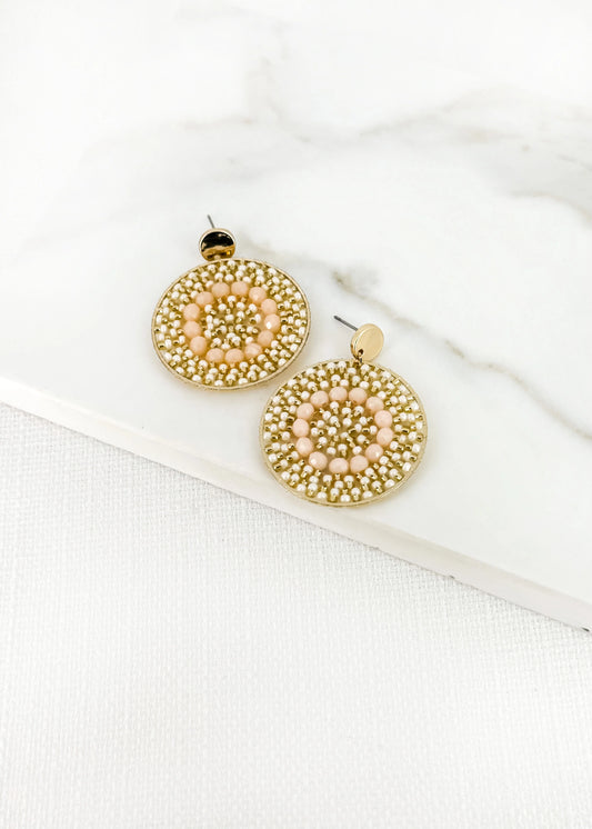 Envy Earrings Cream and Soft Pink Bead