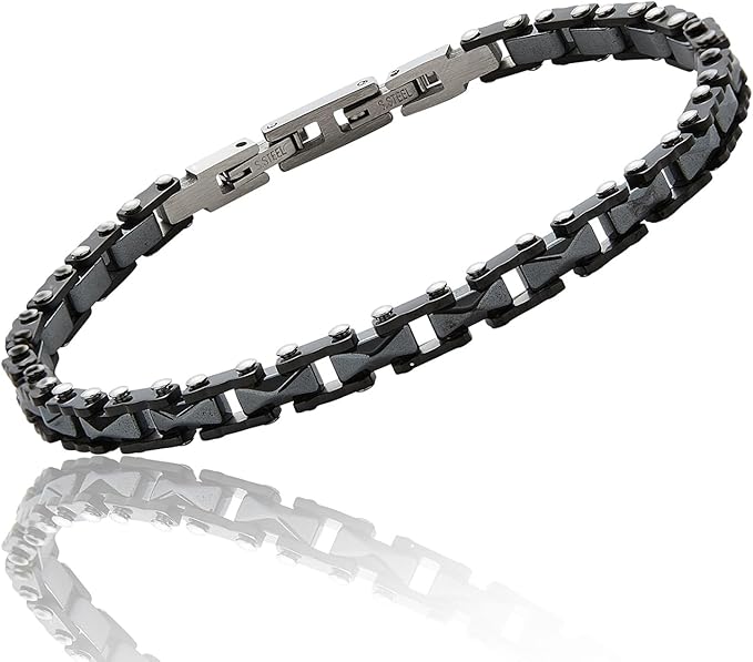 Equilibrium Black Ceramic Chain Bracelet