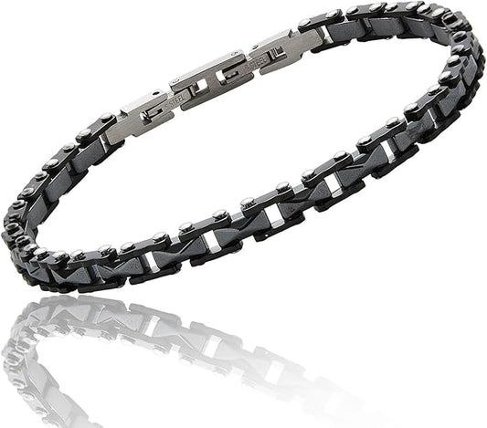 Equilibrium Black Ceramic Chain Bracelet