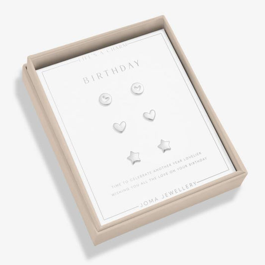 Joma Jewellery Birthday Earring Triple pack
