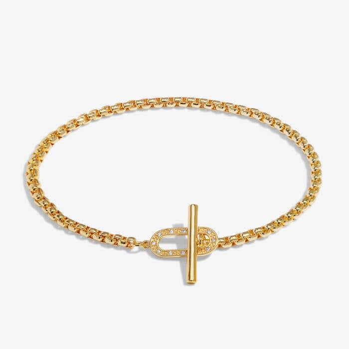 Joma Jewellery Evermore Oval T Bar Gold Plated Bracelet