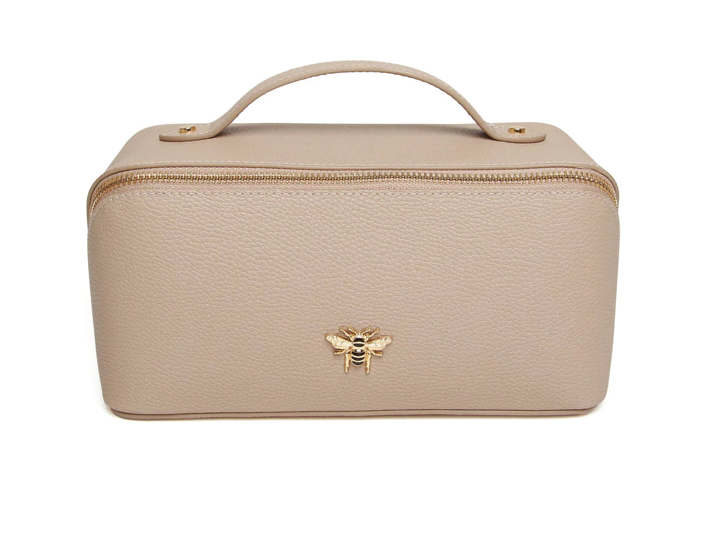 Alice Wheeler London Mini Train Case, Beauty Case, Stone