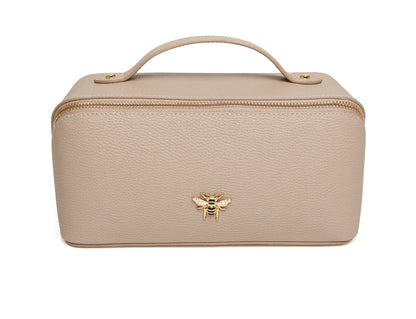 Alice Wheeler London Mini Train Case, Beauty Case, Stone