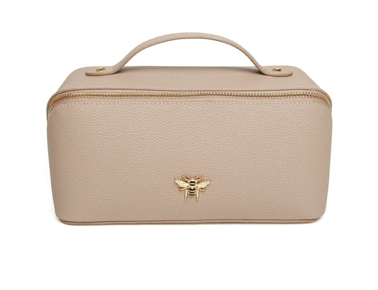 Alice Wheeler London Mini Train Case, Beauty Case, Stone